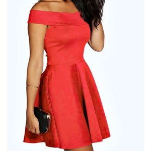 Red boohoo dress